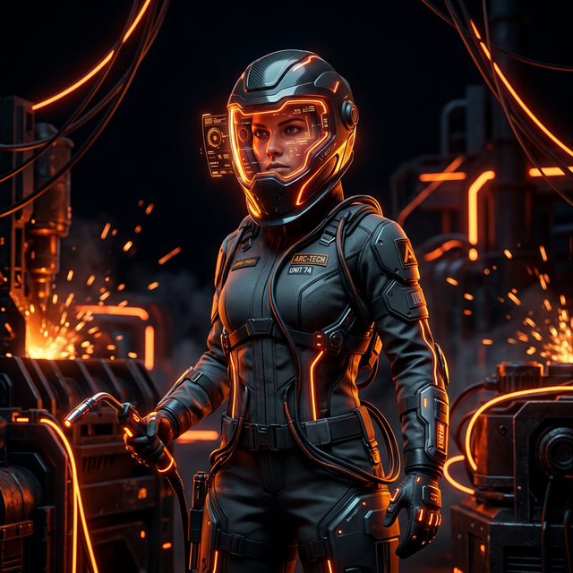 Trade professional practicing welding